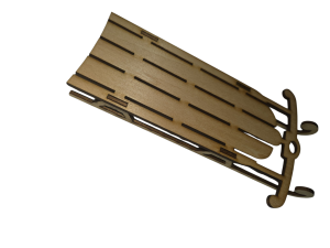 Snap-Together Laser-Cut Sled – Precision Crafted Wooden Model (Approx. 4x7”)